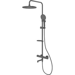 Душевая стойка с термостатом Milardo Ideal Spa ILSBLTHM06, чёрный матовый фото 