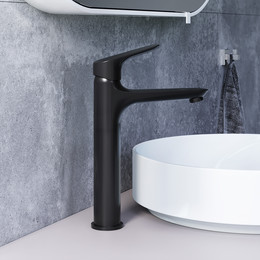 Смеситель для раковины высокий Damixa Jupiter 770250301, чёрный, Цвет производителя: чёрный фото 