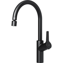 Смеситель для кухни Damixa Eclipse 310722300 с двухрежимным регулируемым аэратором, чёрный, Цвет производителя: чёрный фото 