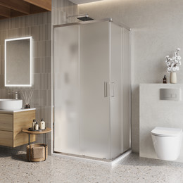 Душевое ограждение BelBagno 100x80 см LUCE-AH-2-100/80-P-Cr, хром/матовое фото 