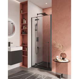 Душевая дверь Cezares 90 см LINER-B-12-90-C-NERO-L, чёрный/прозрачное фото 