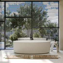 Ванна каменная Abber Stein 180x85 см AS9627, белый матовый фото 