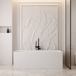 Ванна каменная Abber Stein 160x70 см AS9640-1.6, белый матовый, Размер - мм: 1600х700 фото 