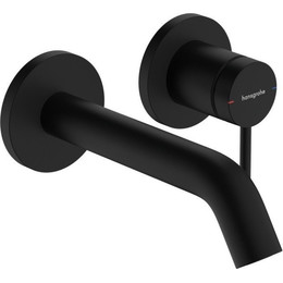 Смеситель для раковины настенный Hansgrohe Tecturis S 73350670, чёрный матовый фото 