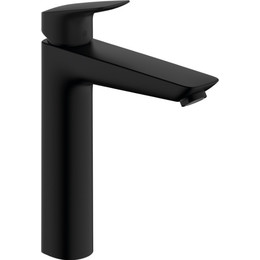 Смеситель для раковины высокий Hansgrohe Logis 71090670 с донным клапаном, чёрный матовый фото 