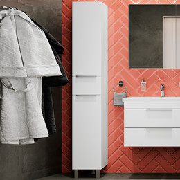 Пенал напольный Stworki Копенгаген С12356, белый фото 