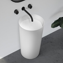 Раковина напольная Abber Stein 45 см AS2506-H, белый матовый фото 