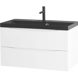 Тумба подвесная с раковиной BelBagno MARINO-900-2C-SO-BL-P 90 см, Bianco Lucido (раковина BB900/450-LV-ART-AST-NERO) фото 