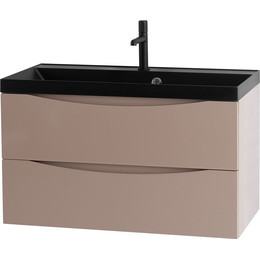 Тумба подвесная с раковиной BelBagno MARINO-900-2C-SO-CL-P 90 см, Capucino Lucido (раковина BB900/450-LV-ART-AST-NERO) фото 