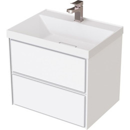 Тумба подвесная с раковиной Mirsant Dante 60 см (раковина Style 60) белый фото 