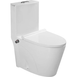 Унитаз-моноблок безободковый SantiLine SL-5012SM-BD с тонкой крышкой микролифт (с арматурой Geberit) фото 