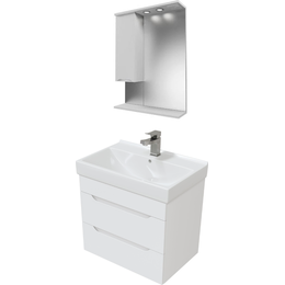 Комплект мебели Mirsant Soho Quadro 60/2 см c доводчиком (тумба + зеркало) фото 