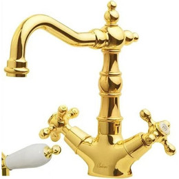 Смеситель для раковины Boheme Tradizionale 292-Ceramic, золото фото 