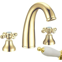 Смеситель для раковины Boheme 297-Ceramic, золото фото 