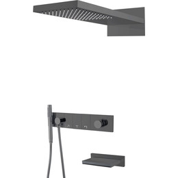 Душевая система для ванны Boheme Zodiac 132-2-SGM, shine gun metal фото 