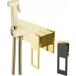 Набор для гигиенического душа Boheme Q 147-GB, чёрный/золото, Цвет производителя: чёрный, золото фото 