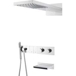 Душевая система для ванны с термостатом Boheme Zodiac 133-2-CR, chrome фото 