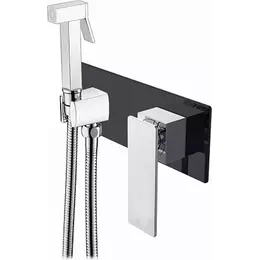 Набор для гигиенического душа Boheme Q 147-BCR.2, black chrome, Цвет производителя: чёрный, хром фото 