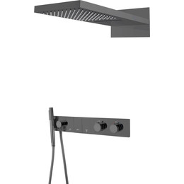 Душевая система для душа с термостатом Boheme Zodiac 133-SGM, shine gun metal фото 