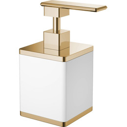 Дозатор для жидкого мыла Boheme 10969-W-G, white gold фото 