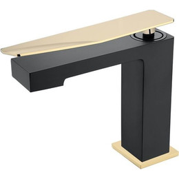 Смеситель для раковины Boheme Q 141-BG.2, чёрный/золото фото 