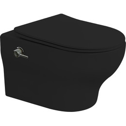 Унитаз-биде подвесной Boheme Fiore 978-SET-2-B с крышкой микролифт, чёрный матовый, Цвет производителя: чёрный матовый фото 