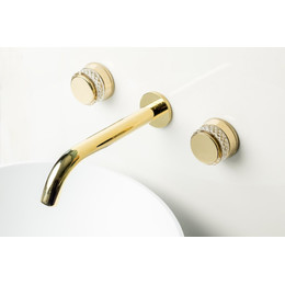 Смеситель для раковины настенный Boheme Aura 152-2-G-A, золото, Цвет производителя: золото фото 