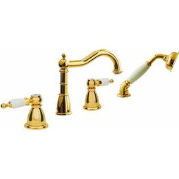 Смеситель для ванны Boheme Tradizionale Oro 395-BSW, чёрный/золото фото 