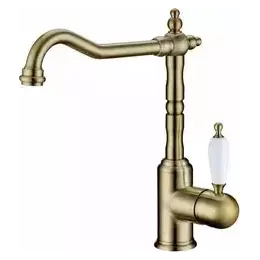 Смеситель для раковины Boheme Vogue Bronze 301-MR-W, белый фото 