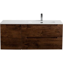 Тумба подвесная с раковиной BelBagno ETNA-1000-2C-1A-SO-RW-R 100 см (раковина BB1000ETL-R) Rovere Moro, Цвет фасада: Rovere Moro фото 