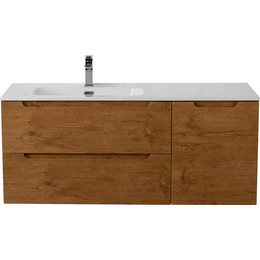 Тумба подвесная с раковиной BelBagno ETNA-1200-2C-1A-SO-RN-L 120 см (раковина BB1200ETL-L) Rovere Nature, Цвет фасада: Rovere Nature фото 