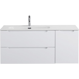 Тумба подвесная с раковиной BelBagno ETNA-1200-2C-1A-SO-BL-L 120 см (раковина BB1200ETL-L) Bianco Lucido, Цвет фасада: Bianco Lucido фото 