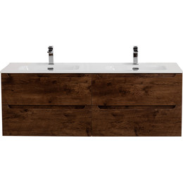 Тумба подвесная с раковиной BelBagno ETNA-1200-4C-SO-2-RW 120 см (раковина BB1200-2-ETL) Rovere Moro, Цвет фасада: Rovere Moro фото 