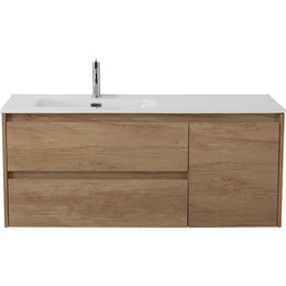 Тумба подвесная с раковиной BelBagno KRAFT-1200-2C-1A-SO-RNN-L 120 см, Rovere Nebrasca Nature фото 