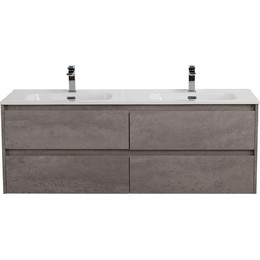 Тумба подвесная с раковиной BelBagno KRAFT-1400-4C-SO-2-CG 140 см, Cemento Grigio фото 