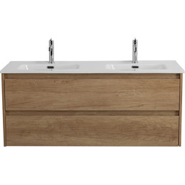 Тумба подвесная с раковиной BelBagno KRAFT-1200-2C-SO-2-RNN 120 см, Rovere Nebrasca Nature фото 