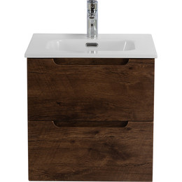 Тумба подвесная с раковиной BelBagno ETNA-500-2C-SO-RW 50 см (раковина BB500ETL) Rovere Moro, Цвет фасада: Rovere Moro фото 