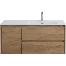 Тумба подвесная с раковиной BelBagno KRAFT-1000-2C-1A-SO-RNN-R 100 см, Rovere Nebrasca Nature фото 