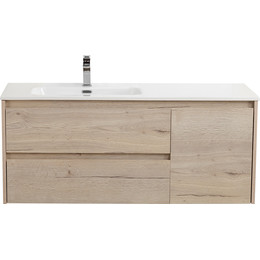 Тумба подвесная с раковиной BelBagno KRAFT-1200-2C-1A-SO-RGB-L 120 см, Rovere Galifax Bianco фото 
