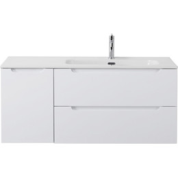 Тумба подвесная с раковиной BelBagno ETNA-1200-2C-1A-SO-BL-R 120 см (раковина BB1200ETL-R) Bianco Lucido, Цвет фасада: Bianco Lucido фото 