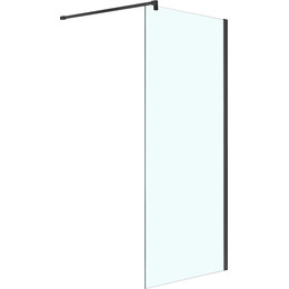 Душевая перегородка Azario Chicago Walk-in 120 см AZ-NAR6310 1200 Black (стекло 8 мм) с кронштейном в комплекте, чёрный/прозрачное фото 