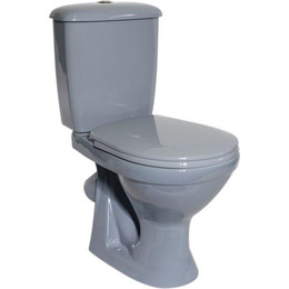 Унитаз-компакт Оскольская керамика Суперкомпакт Стандарт (косой выпуск) с полипропиленовой крышкой 44970130422, серый, Цвет производителя: серый фото 