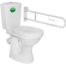 Унитаз-компакт Оскольская керамика Персона Стандарт (косой выпуск) с полипропиленовой крышкой 42301120012 для людей с ограниченными возможностями фото 