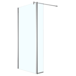 Душевая перегородка Azario Chicago 110 см AZ-NAR6321 1100 (стекло 8 мм) с кронштейном в комплекте, хром/прозрачное фото 