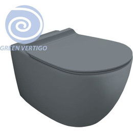Унитаз подвесной безободковый Simas Vignoni VI18VERT (система смыва Торнадо) cemento matt, Цвет производителя: серый фото 