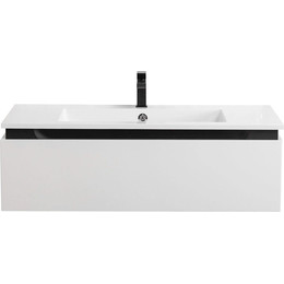 Тумба подвесная с раковиной Cezares SLIDER-1000-1C-SO-BO 100 см, Bianco Opaco фото 