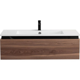 Тумба подвесная с раковиной Cezares SLIDER-1000-1C-SO-NA-P 100 см, орех дымчатый фото 