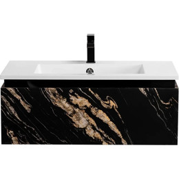 Тумба подвесная с раковиной Cezares SLIDER-800-1C-SO-NF-P 80 см, чёрный фьюжн фото 