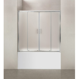 Шторка для ванны BelBagno 170 см UNO-VF-2-170/145-P-Cr, хром/текстурное фото 