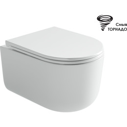Унитаз подвесной безободковый ceramicanova Ulma CN4006T с тонкой крышкой микролифт, Цвет производителя: белый фото 
